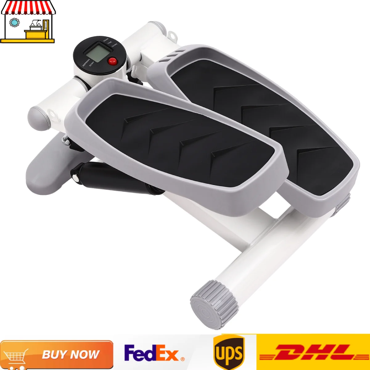 330lbs Stepper für das Heimbüro | Fitness-Stepper mit Kalorienanzeige | Heimtrainer-Fitnesstraining für das Training Komplettes Training Image