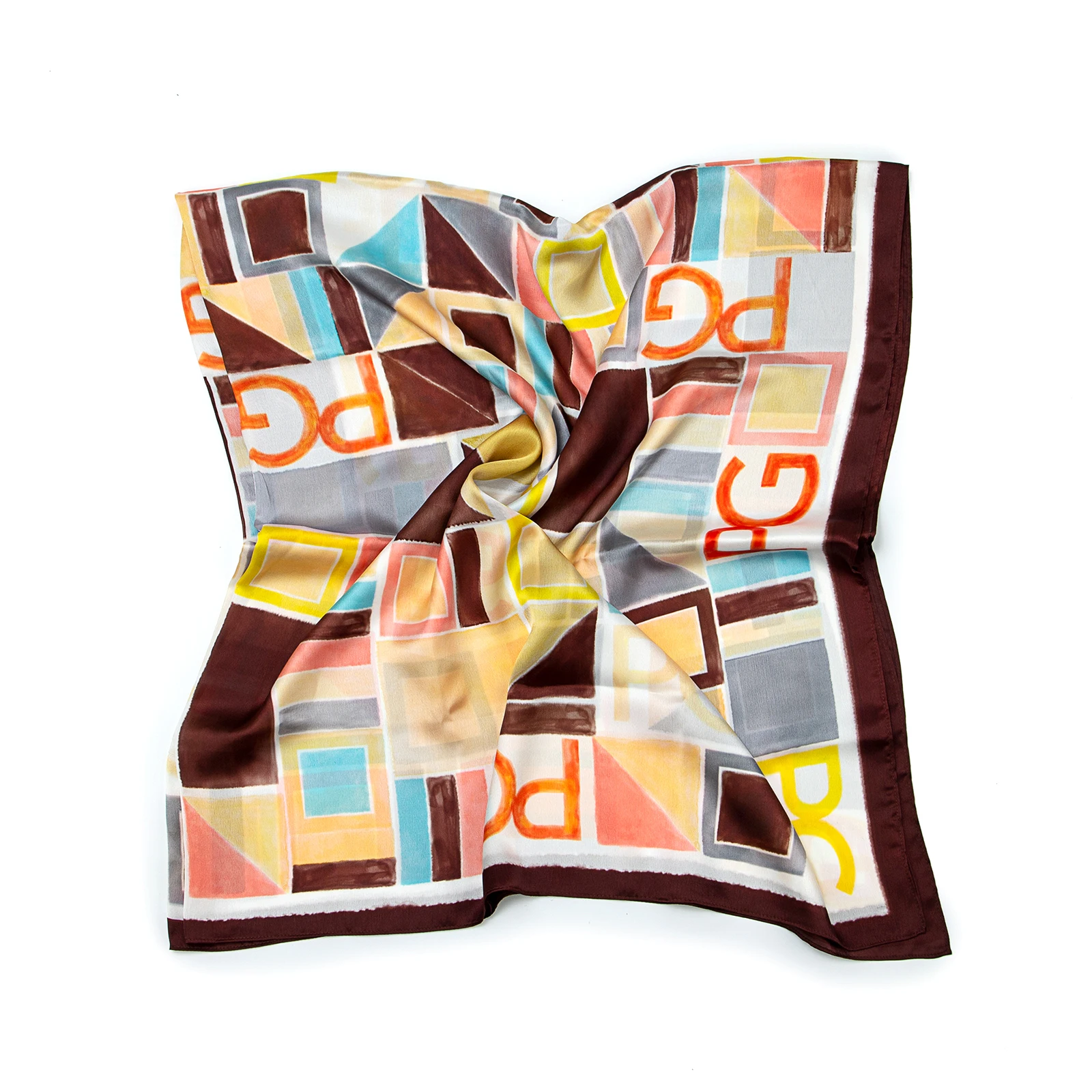 PG Damen-Seidenschal, High-Fashion-Stil, Damen-Seidenschal, einzigartige Muster-Designs, Geschenk für Frauen, Nischen-Stil, Seidenschal Image