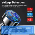 UYUXIO Adattatore per caricabatteria per telefono da auto USB C 6 in 1 Ricarica super veloce in auto con display di tensione a LED per iPhone 16 15 14 iPad Samsung