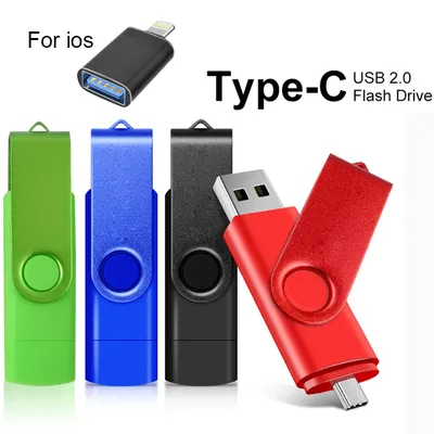 Typ C USB-Flash-Laufwerk OTG 2 IN 1 USB 2.0 Micro-USB-Stick 128 GB 64 GB 32 GB 16 GB 8 GB 4 GB Pendrive-Flash-Laufwerk Image