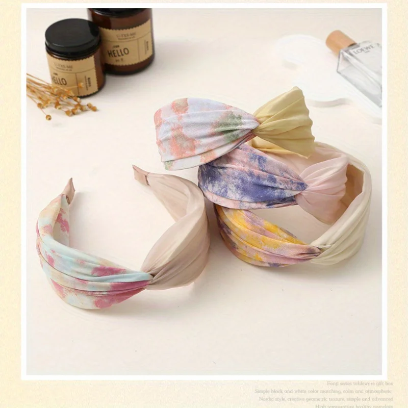 Haarspange, böhmische Blumenkrone – kreuz und quer gedrehte Kopfbedeckung für Mädchen, Haarschleifen für Mädchen, Haarschmuck Image