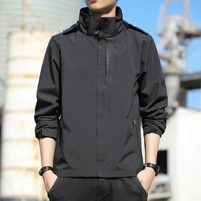Men's Windbreaker Hiking Jacket rain coat Outdoor Waterproof Windproof Hiking Outfits Hiking Clothes Spring Autumn / Fall Top Camping / Hiking / Caving Running Black Blue Dark Blue