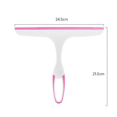 3pcs Cleaning Scrapers Long Handle Household , Double-Sided Silicone Squeegees for Bathroom Tiles, Glass, Mirrors, and Anti-Fog Removal