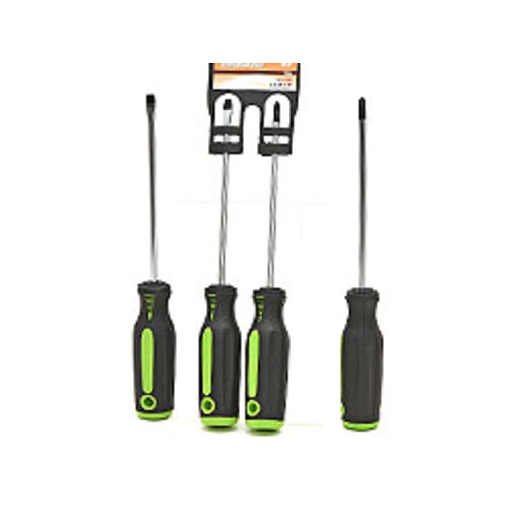 HundB Schraubendreher Set Schraubenzieher Magnetisch 2 teilig Kreuz Schlitz 25cm Länge Ø 6mm für Heimwerker Werkstatt Haushalt Reparatur Image