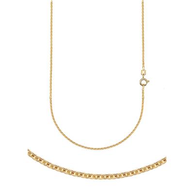 Collierkettchen FIRETTI "Schmuck Geschenk Gold 333 oder 585 Halskette Ankerkette rund" Gr. 36, gold (gelbgoldfarben), Halsketten, Damen, 36, Gelbgold 585, B: 1,5mm, Made in Germany, B:1,5mm Image