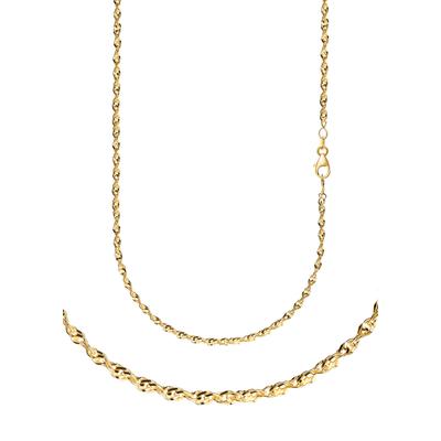 Collierkettchen FIRETTI "Schmuck Geschenk Gold 333 oder 585 Halskette Singapurkette diamantiert" Gr. 45, gold (gelbgoldfarben), Halsketten, Damen, 45, Gelbgold 333, B: 2,4mm, Made in Germany, B:2,4mm Image
