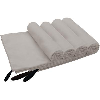 Handtuch MY HOME "Xavi, 4 Teile, ideal als Sporthandtuch, Reisehandtuch, Strandtuch", grau (hellgrau), B:40cm L:60cm, Microfaser, Mikrofaser, Handtücher (Packung), diverse Größen, sehr leicht, kompakt, schnelltrocknend, Mikrofaser Image
