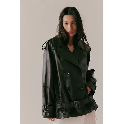 We The Free Dark And Stormy Trench Jacket at Free People in Dark Brown, Size: Medium