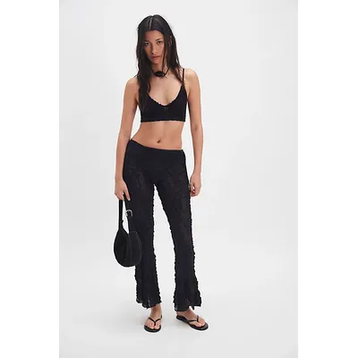 ESTHE Jacquard Flared Trousers at Free People in Black, Size: Small