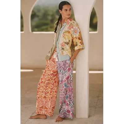 Emily Carter x Celandine Printed Wide-Leg Linen Trousers