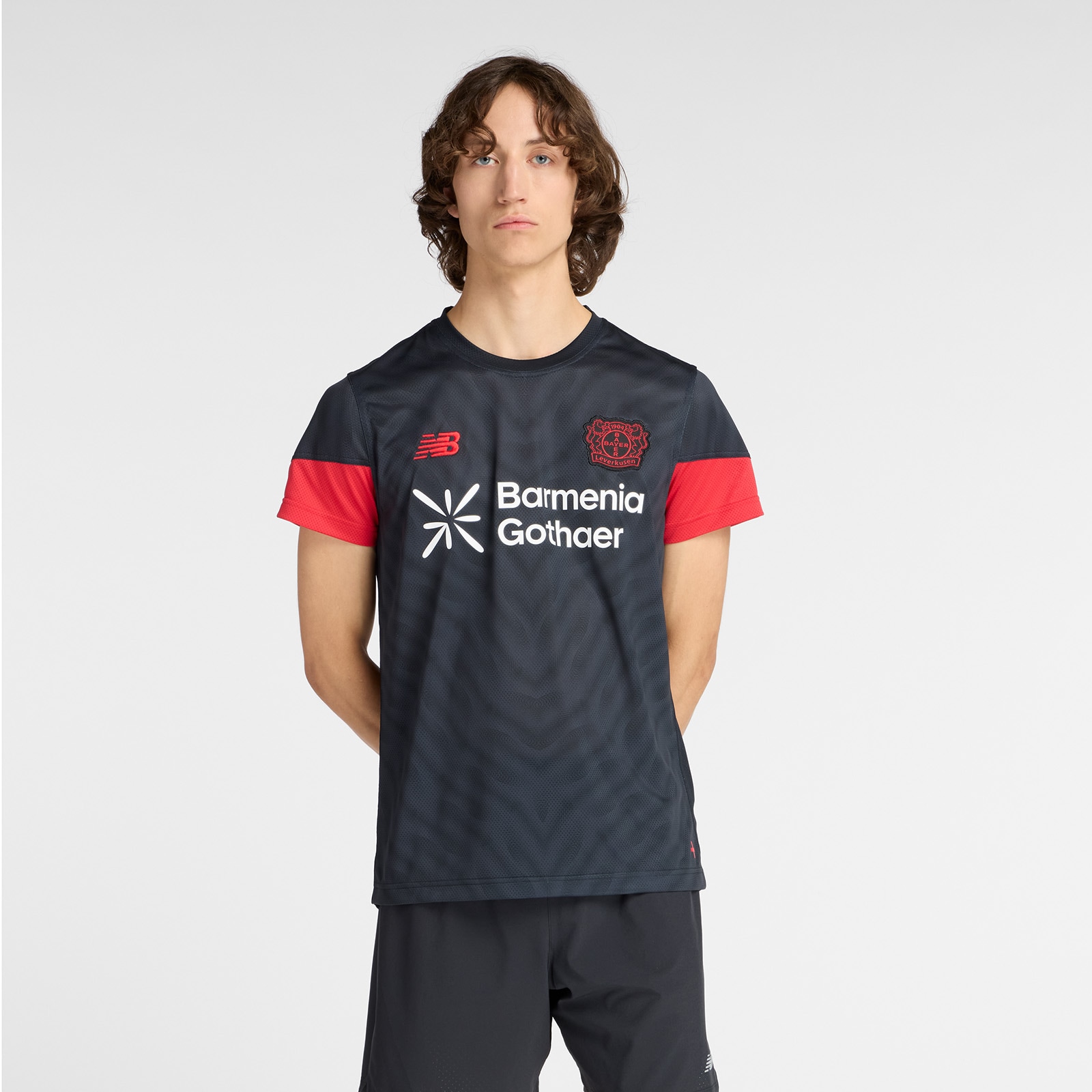 Trainingsshirt NEW BALANCE "BAYER 04 LEVERKUSEN MATCH JERSEY", Herren, Gr. XL, home, Obermaterial: 100% Polyester, Shirts