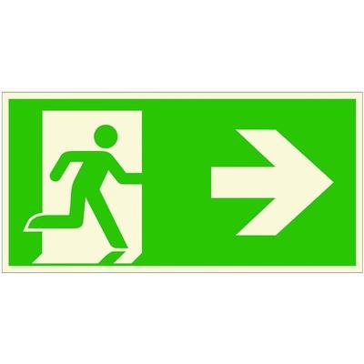 Safety Marking Rettungszeichen-Aufkleber »Notausgang rechts« 30,0 x 15,0 cm PVC-Folie 1 Stück grün