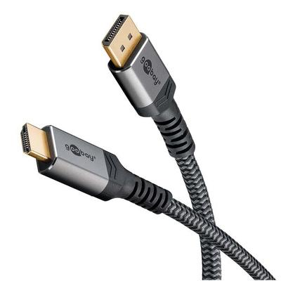 goobay Adapterkabel DisplayPort 1.2/HDMI 2.0 grau, schwarz 1.0 m Image