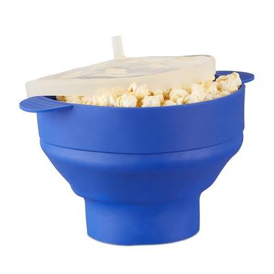 relaxdays Popcorn Maker aus Silikon blau