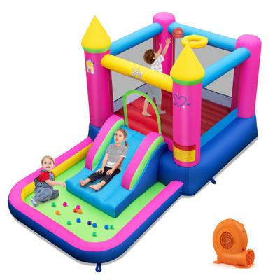 Costway Inflatable Bounce House Cute Princess Bouncy Castle with 520W Blower