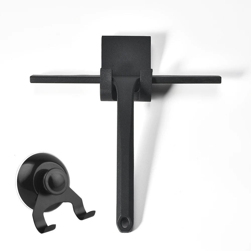 10'' ZOLL Dusche Rakel Silikon Gummi Wischer Kratzen Mit S Haken Saugnapf Reinigung Werkzeug Glas Spiegel Auto Schwarz Rakel Image