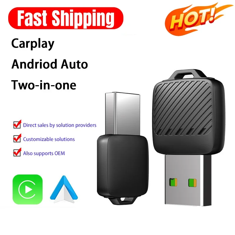 Drahtlose Android Auto Adapter Drahtlose CarPlay Dongle 2in1 Auto Intelligente Systeme AI Smart Box Für Auto Mit Wired CarPlay Neue Image