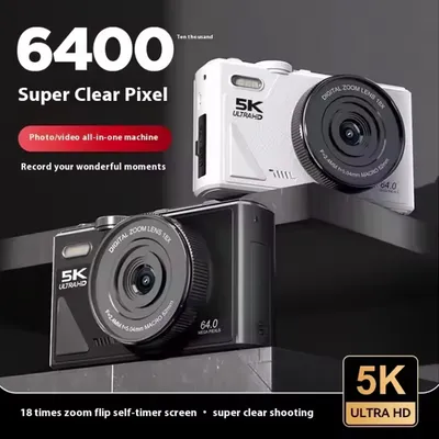 Kompakte digitale Fotokamera 5K 18X Digitalzoom Vintage Vlog Videorecorder YouTube 180 ° Flip Screen Selfile WiFi-Webcam