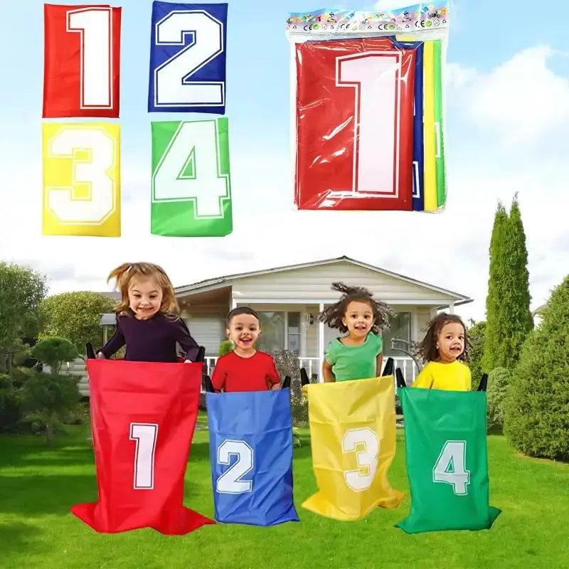 Sacs de saut de course pour enfants, 4 pièces, jeu de plein air, jeu de fête en famille, interaction parent-enfant, jouets d