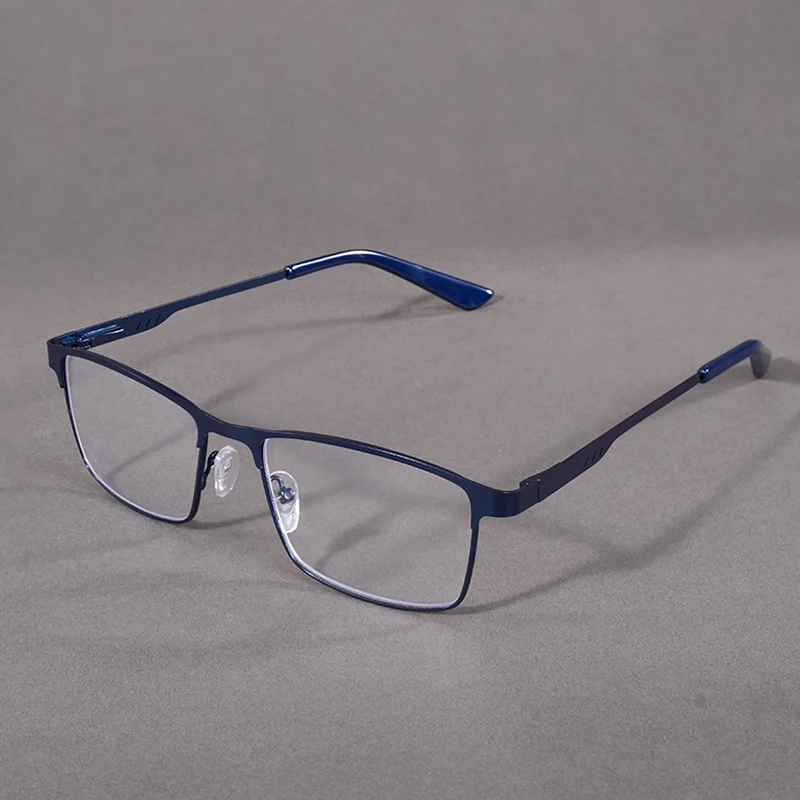 Mai Blume Übergroße Metall Lesebrille Für Männer Rezept Brillen Blau Licht Blockieren Business Platz Brillen Rahmen + 75 Image