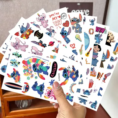 Disney Stitch 10-Blatt Cartoon-Halloween-Tattoo-Aufkleber, dekorative wasserfeste DIY-Aufkleber Image