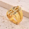 Hip Hop Iced Out Bling Dollar Zeichen Ring Gold Farbe Edelstahl Rapper Geld Große Ringe Für Männer Partei Schmuck Männlichen Geschenk 2025