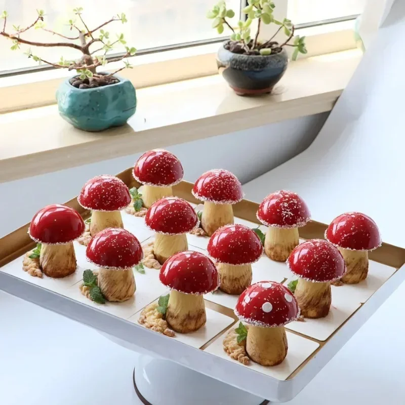 Pilz Kerze Formen DIY Mousse Kuchen Schokolade Tasse Halbkreis Silikon Form Dessert Halbkugel Gelee Pudding Backen Werkzeuge Image