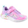Sneaker SKECHERS "UNICORN DREAMS", Kinder, Gr. 27, bunt (pink, multi), Textil, Lederimitat, kontrastfarbene Details, animal-print, casual, Schuhe, Klettschuh mit Einhorn, Größenschablone zum Download