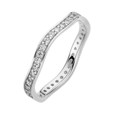 Fingerring OROLINO "333/- Weißgold glanz synth. Zirkonia" Gr. 54, weiß (weiß, weiß), Fingerringe, Damen, 054 (17,2), Gold Image