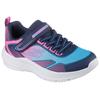 Sneaker SKECHERS "MICROSPEC ADVANCE", Kinder, Gr. 30, bunt (navy, multi), Textil, Lederimitat, kontrastfarbene Details, sportlich, Schuhe, Freizeitschuh mit Klettverschluss, Größenschablone zum Download