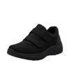 Klettschuh RIEKER, Herren, Gr. 47, schwarz, Nubukleder, unifarben, sportlich, Schuhe, Halbschuh, Sneaker, Freizeitschuh in bequemer Form