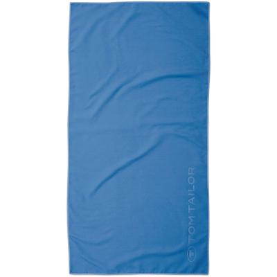 Sporthandtuch TOM TAILOR HOME "Fitnesstuch COLOR BATH", blau (cool blau), B:70cm L:140cm, Microfaser, Mikrofaser, Handtücher (Packung), Logo Prägung, Mikrofaser, weich, schnell trocknend