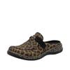 Clog RIEKER, Damen, Gr. 39, schwarz (leo, schwarz), Lederimitat, animal-print, Basic, Schuhe, Hausschuh, Casual-Clog, Sabot, Schlupfschuh mit weicher Innensohle