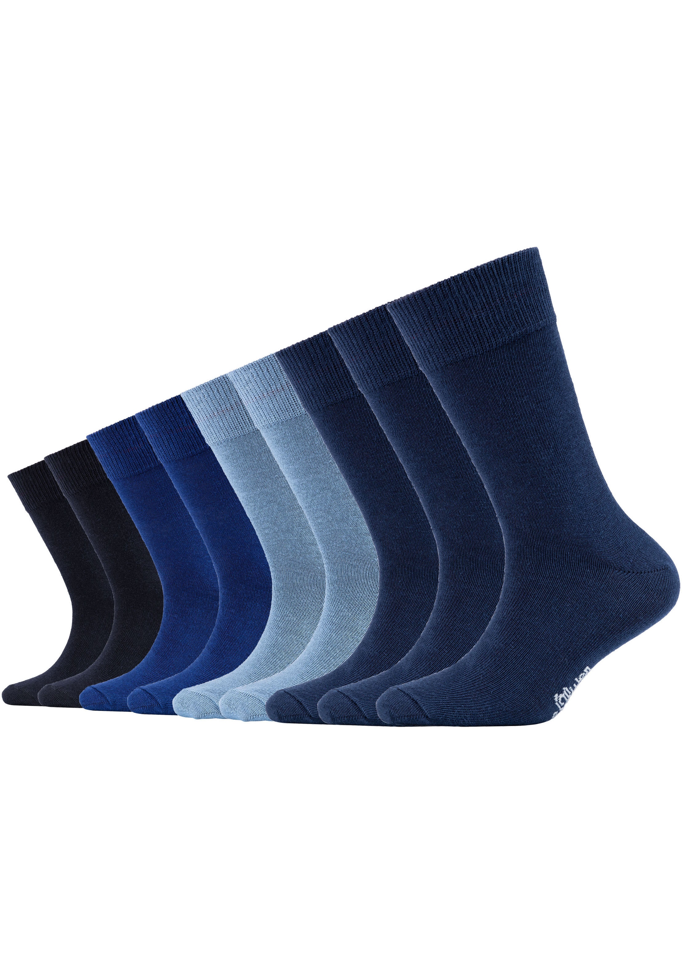 Socken S.OLIVER "essentials", Kinder, Gr. 39-42, blau (blautöne), Baumwollmischung, unifarben, normal, Socken, mit weichem Bund Image