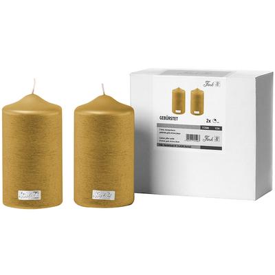 Stumpenkerze FINK "CANDLE", gold (goldfarben), H:15cm Ø:8cm, Kerzen Image