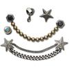 Schuhanstecker CROCS "Jibbitz™ Punk Gunmetal", Kinder, silber (metallicfarben), Zinklegierung, Schuhzubehör, Charm, Anstecker für Crocs Schuhe