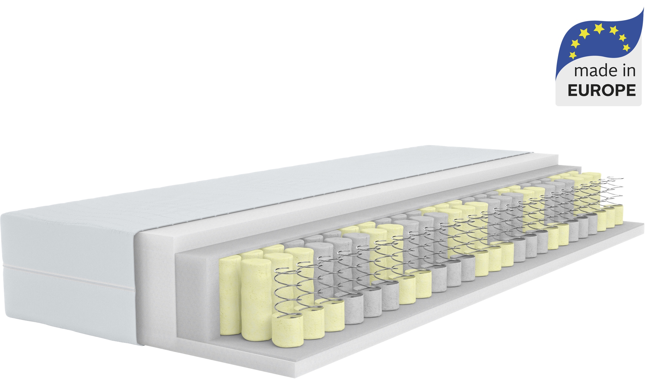 Taschenfederkernmatratze ÄLGDRÖM "NEUHEIT: Tinden 26, 7 Zonen Matratze 90x200 cm, 140x200 cm & mehr", weiß, B:140cm H:26cm L:200cm, Bezug: 100% Polyester. Steppfüllung: 100% Polyester, Matratzen, Wendematratze H2/H3/H4, ergonomisch, 500 Federn (bei...