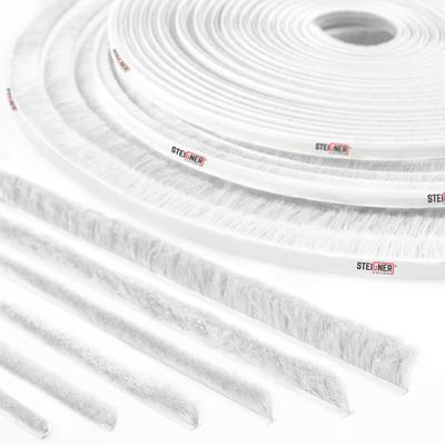 5m Bürstendichtung Weiß Dichtungsbürste selbstklebend, Türbodendichtung Türdichtung, Höhe 12 mm Image