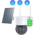 Telecamera di sicurezza esterna WiFi da 2 mp, telecamera di sicurezza solare, telecamera a basso