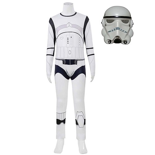 Schneekönigin Darth Vader Sturmtruppler Maske Kostüm Bodysuits Abenteuerfilm Cosplay for Herren Jungen Kinder Erwachsene Halloween Karneval Welttag des Buches Leistung Verkleidung für Image