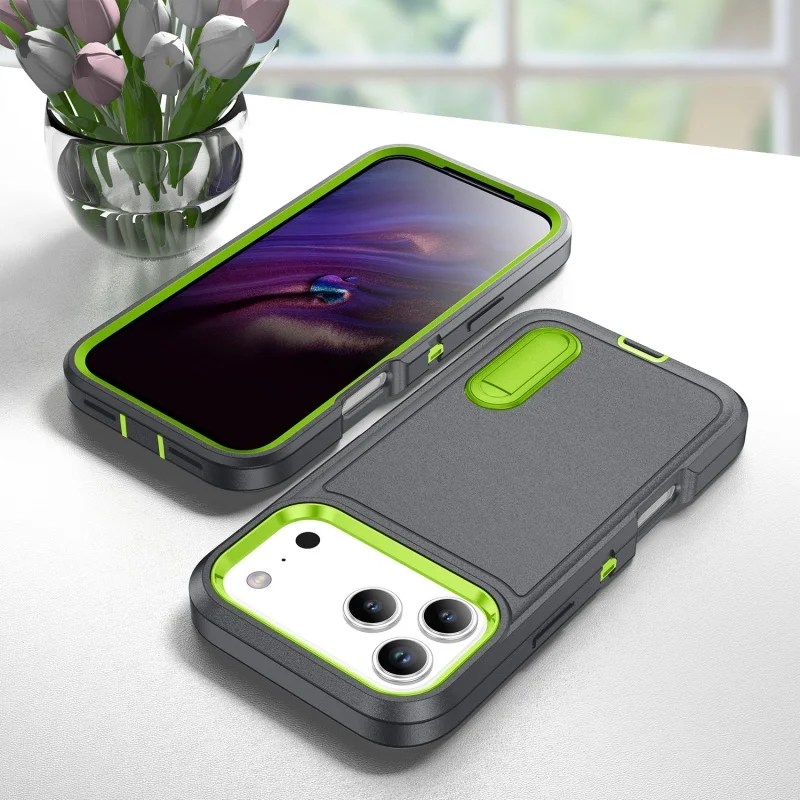 Militärische Rüstung, stoßfeste Handyhülle für iPhone 17, Air 16E, 15, 14, 13, 12, 11 Pro Max Plus, starke Defender, unsichtbare Ständerabdeckung Image