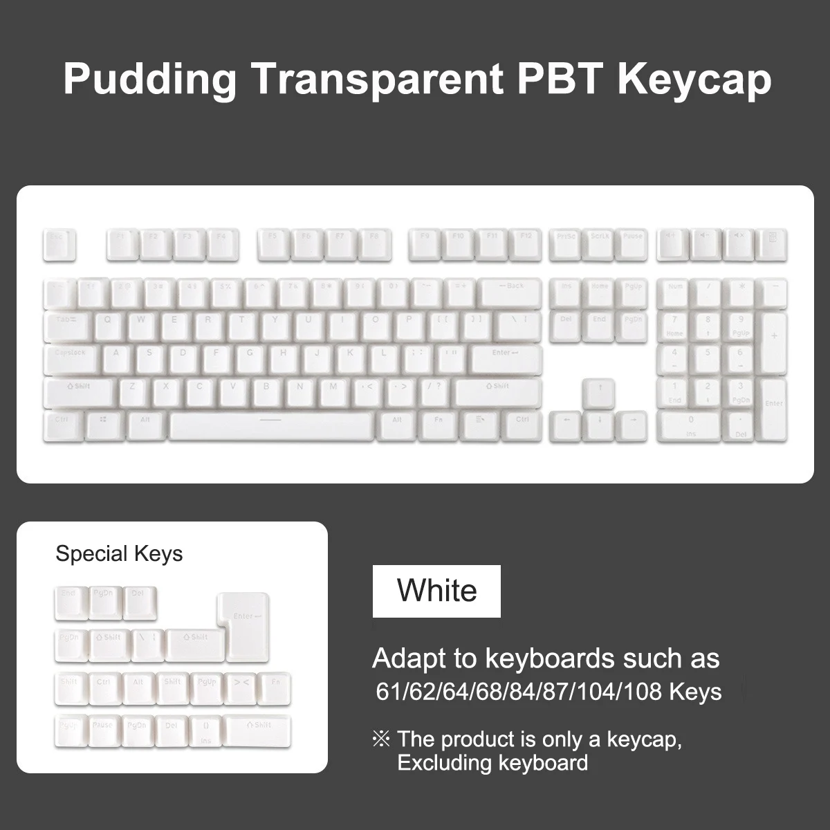 Tastenkappen – PBT 75 %, 65 %, 60 % mechanische Tastatur, benutzerdefinierte 113 Tasten, OEM-Profil 61/68/84/87/98/103 für mechanische Tastatur Image