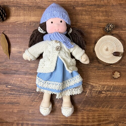 Baumwollkörper Waldorfpuppe Puppe Künstler handgemachte Mini-Anziehpuppe DIY Halloween Geschenkbox Verpackung Segen für Weihnachtsgeschenke Image