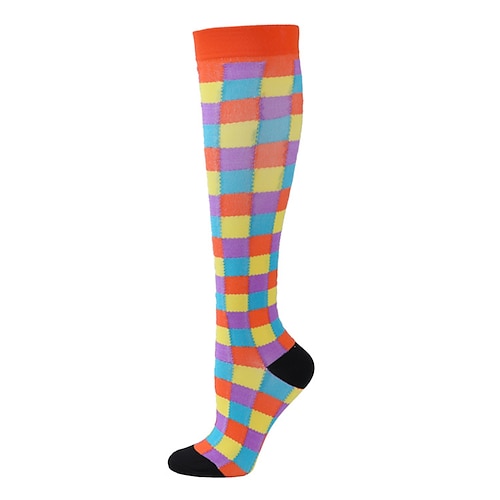 3 Paar Unisex-Sport-Kompressionssocken, elastische Wadensocken mit langem Schlauch für Damen und Herren, athletische Drucksocken zum Laufen und Seilspringen Image