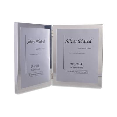 Bey-Berk Clement Silver Plated Double 5Inx7in Frame