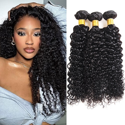 verworrene lockige Bündel 3 Bündel Haarverlängerungen brasilianische Echthaarbündel Image