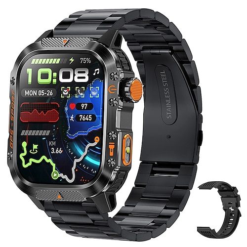 neue imosi gps smart watch 2.01 ultra hd display eingebautes gps Kompass, Anrufe tätigen/empfangen, Smartwatch, 540-mAh-Akku, 3 atm wasserdicht Image
