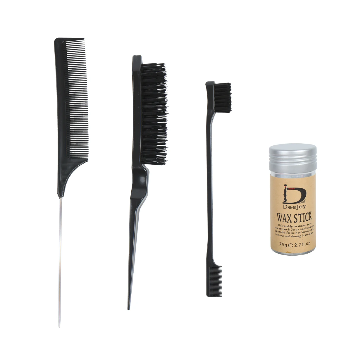 4-teiliger Haarwachsstift für Frauen und Kinder, langanhaltender Halt, Pomadenkontrolle, gebrochenes Frizz, Stylingwachs für natürliche Perücken Image