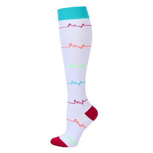 3 Paar Unisex-Sport-Kompressionssocken, elastische Wadensocken mit langem Schlauch für Damen und Herren, athletische Drucksocken zum Laufen und Seilspringen Image