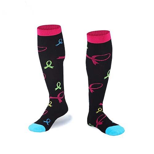 3 Paar Unisex-Sport-Kompressionssocken, elastische Wadensocken mit langem Schlauch für Damen und Herren, athletische Drucksocken zum Laufen und Seilspringen Image